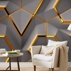 3D Geometric Wall Panel Decor